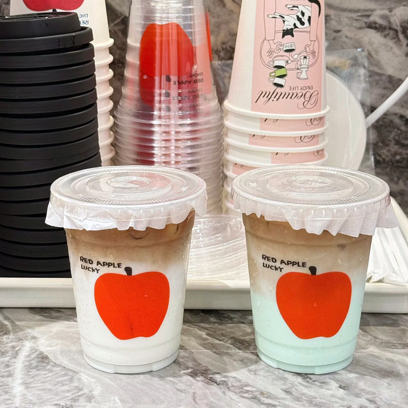 一次性奶茶杯咖啡杯透明带盖PET冷饮打包杯自制拿铁美式专用定制,餐饮具,塑杯,淘宝优惠券,粉丝福利购,淘宝优惠卷