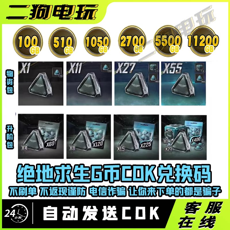 steam绝地求生PUBG金币G币迎新春物资箱升阶包吃鸡点卷CD