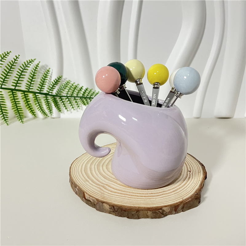 彩色奶油风创意小象ins水果叉子