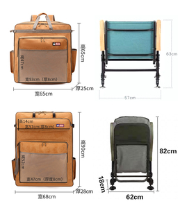 钢丝定型双层欧式钓椅包户外椅包加厚防水双肩背硬壳渔具包