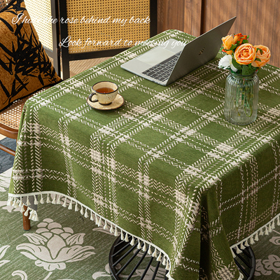 日式雪尼尔桌布2025新款轻奢高级感客厅正方形小茶几书桌餐桌垫布