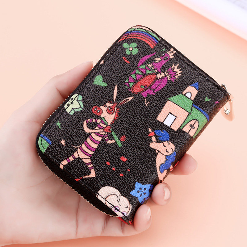新款女式卡通卡包大容量多卡位风琴信用卡证件位驾驶证名片卡夹女