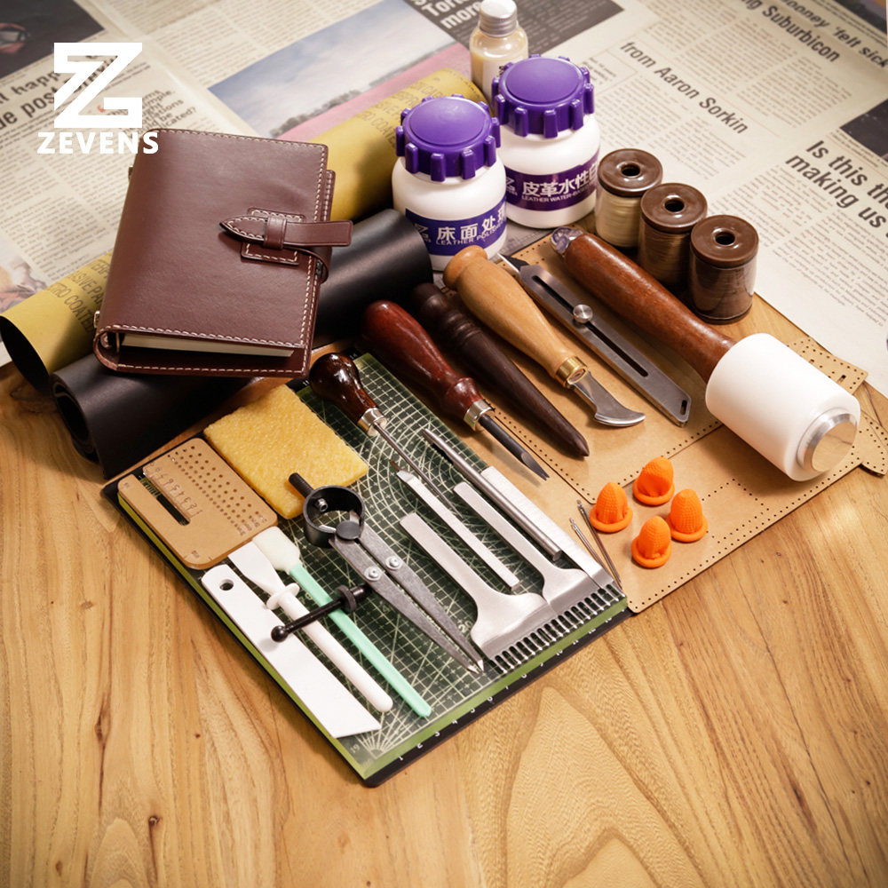 皮具工具套装 DIY手工工具套装初学者皮革制作手账本材料包入门