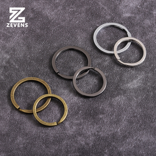 复古钥匙圈 枪黑古铜银色钥匙扣 皮革DIY手工五金配件 25/30mm