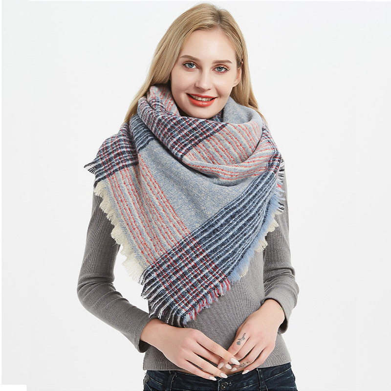 围巾女秋冬季大方巾格子加大加厚两用百搭保暖四方办公室空调披肩