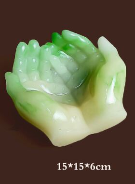 厂家直销可来样生产高档玉石居家酒店收纳烟灰缸植物盆栽面摆件