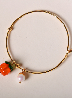 柿叶有成可爱水果手链森系小清新