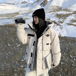 朴正明2025新工装羽绒服女情侣男学院风户外加厚短款外套冬季爆款