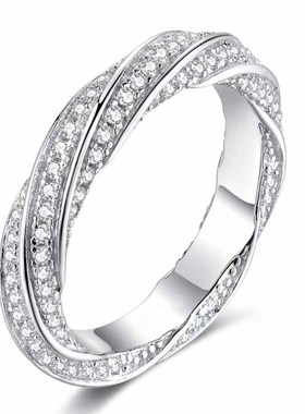 重工旋涡戒指女气质百搭简约满钻戒甜美网红礼物七夕情人节高级感