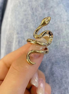 ins潮欧美蛇形缠绕设计感戒指小众个性时髦百搭开口戒食指戒指环