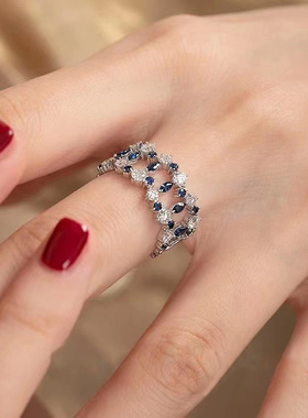 镂空高级感戒指女ins风简约小清新食指戒网红礼物tiktok直播