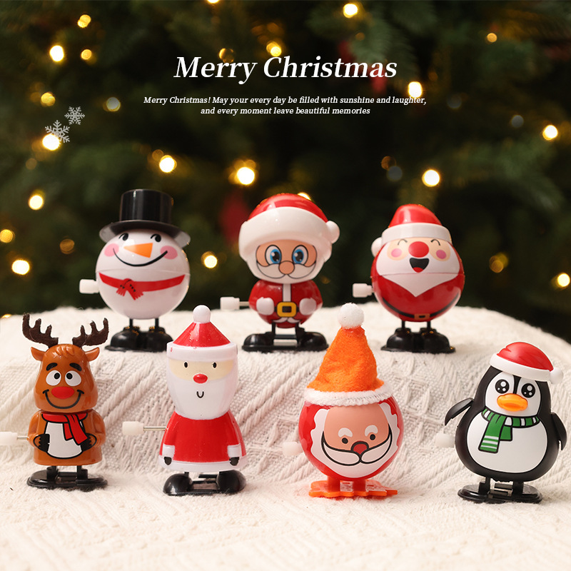 圣诞节礼物平安夜橱窗氛围布置儿童礼品圣诞老人雪人跳跳发条玩具