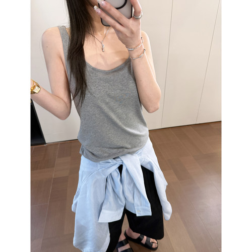 韩系修身显瘦纯色内搭打底背心