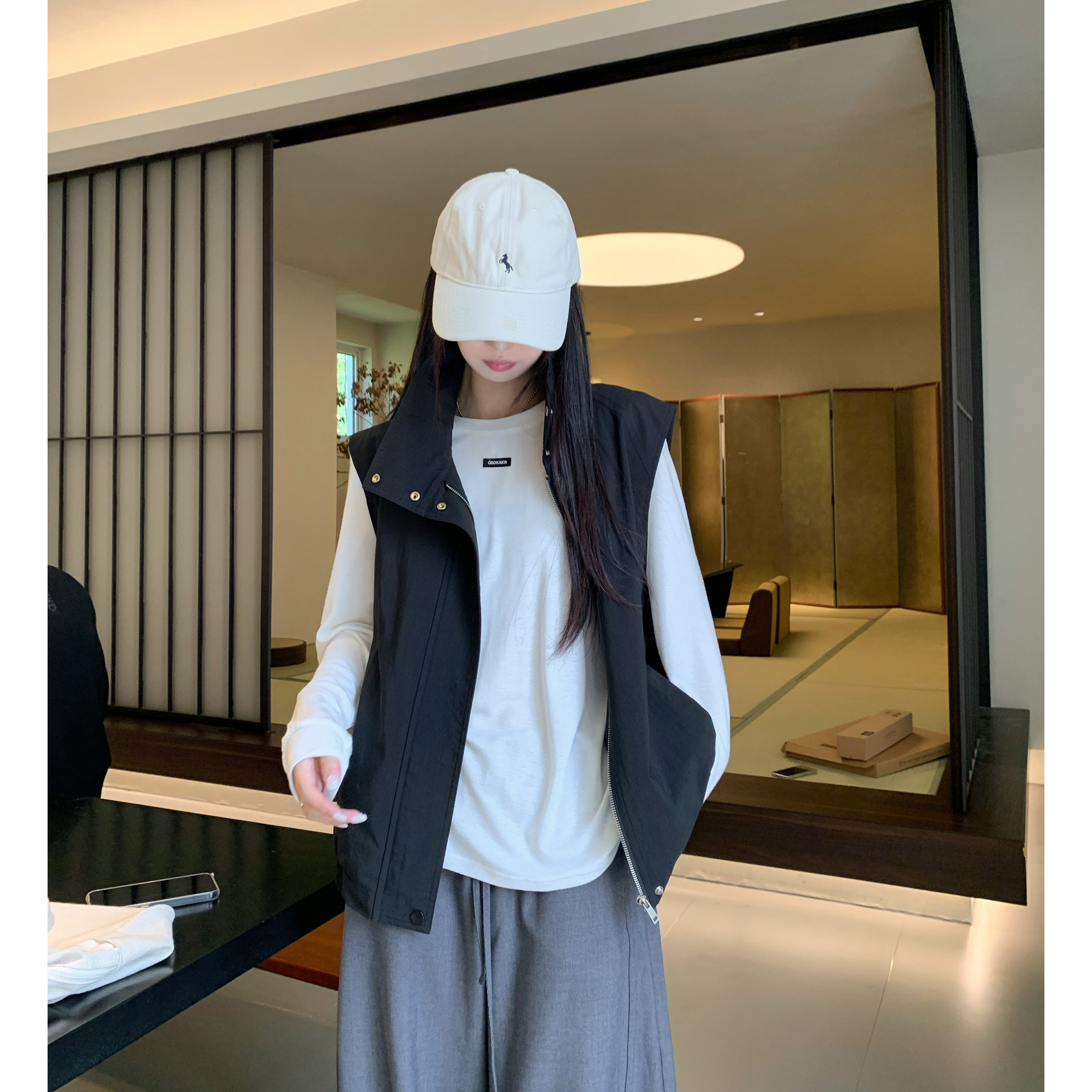 工装百搭无袖马甲背心夹克外套