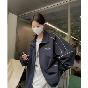 HVIVI翻领撞色拉链夹克冲锋衣春秋款 棒球服外套 休闲宽松工装