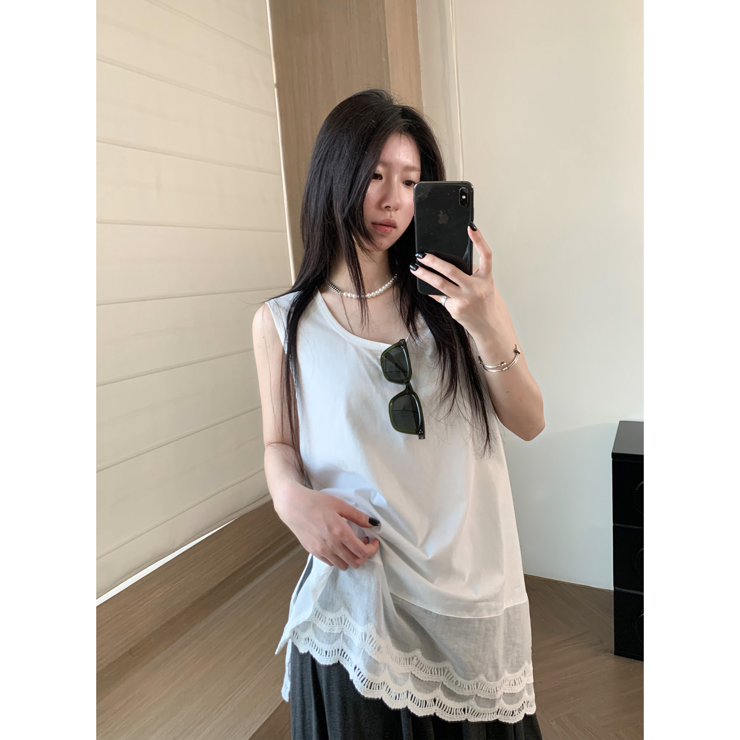 百搭好穿蕾丝背心遮副乳