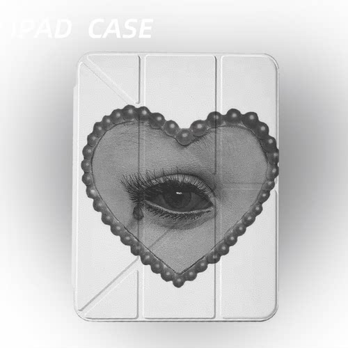 原创氛围感泪滴心眼iPad2025新款11代苹果Air7防弯Y折ipad壳三折第9代平板壳11寸Pro亚克力适用mini7带笔槽