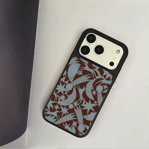 原创艺术星芒错落iPhone17pro手机壳磁吸16promax软壳13磨砂大孔壳苹果15pro艺术全包黑边软壳适用14p晶瓷