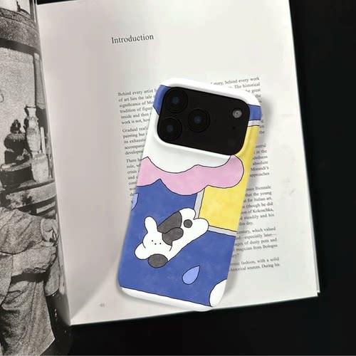 原创可爱雨中小狗iPhone17pro手机壳磁吸16p软壳亮面14半包壳苹果15promax全包磨砂硬壳适用三星s24S25