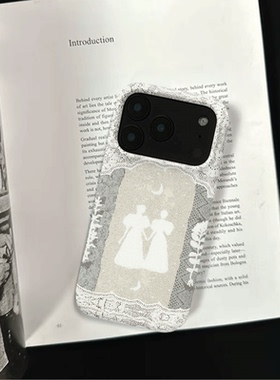 原创小众中古风人物iPhone16pro手机壳磁吸13p软壳亮面14半包壳苹果15promax全包磨砂硬壳适用于三星s24S25