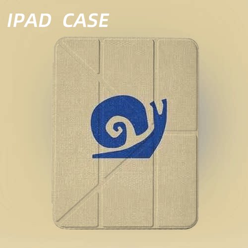 原创简约蓝蜗牛iPad2025新款11代苹果Air7防弯Y折ipad壳三折第9代平板壳11寸Pro亚克力适用mini7带笔槽