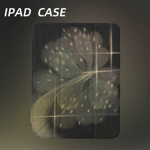 原创氛围感星芒花影iPad2025新款11代苹果Air7防弯Y折ipad壳三折第9代平板壳11寸Pro亚克力适用mini7带笔槽