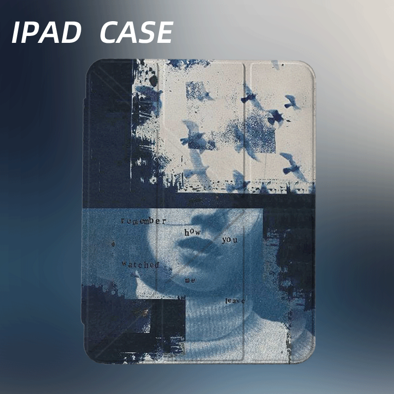 原创氛围感飞鸟蓝影iPad2025新款11代苹果Air7防弯Y折ipad壳三折第9代平板壳11寸Pro亚克力适用mini7带笔槽