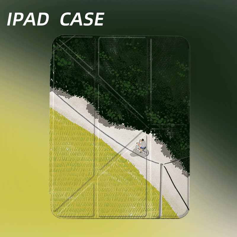 原创小众山路iPad11代2025新款苹果Air7三折防弯保护套2024款Pro11寸air6平板壳亚克力10.2寸适用mini7带笔槽