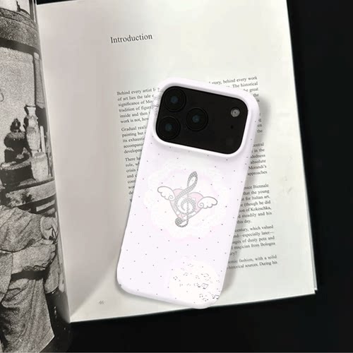 原创简约心翼音符iPhone17pro手机壳磁吸16p软壳亮面14半包壳苹果15promax全包磨砂硬壳适用三星s24S25