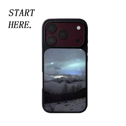 原创氛围感雪山星夜iPhone18pro手机壳磁吸17promax软壳16磨砂大孔壳苹果15pro艺术全包黑边软壳适用14p晶瓷