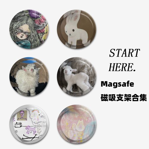 花角少女合集Magsafe磁吸手机气囊支架适用苹果吸附伸缩磨砂拆卸