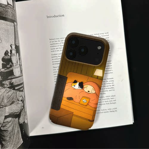 原创氛围感追剧搭子iPhone17pro手机壳磁吸16p软壳亮面14半包壳苹果15promax全包磨砂硬壳适用三星s24S25