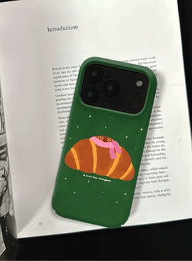原创小众可爱面包iPhone17pro手机壳磁吸16p软壳亮面14半包壳苹果15promax全包磨砂硬壳适用三星s24S25