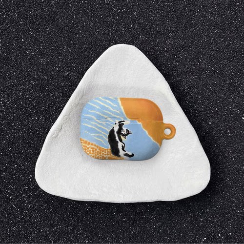 原创伸懒腰猫适用于airpods4代苹果耳机保护套airpodspro3/airpods3/2耳机保护壳亮面