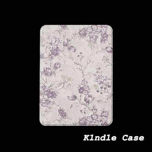 原创浮雕紫花KindlePaperwhite6/5/4/3电子书磁吸保护套658青春版拆分汉王clear6适用neo3掌阅light4休眠