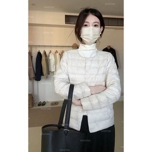 庄不腻秋冬新款 轻量感90白鸭绒羽绒服简约圆领保暖外套 雪眠