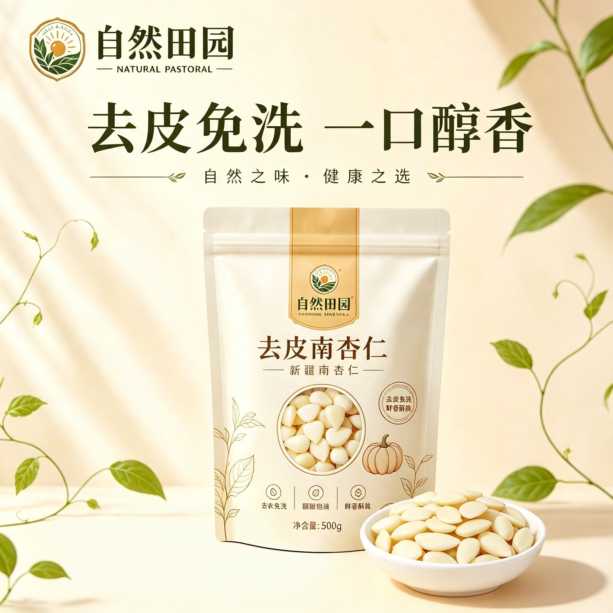 杏仁坚果原味无添加官方旗舰店新疆特产甜杏仁去皮正宗粉南杏仁图片