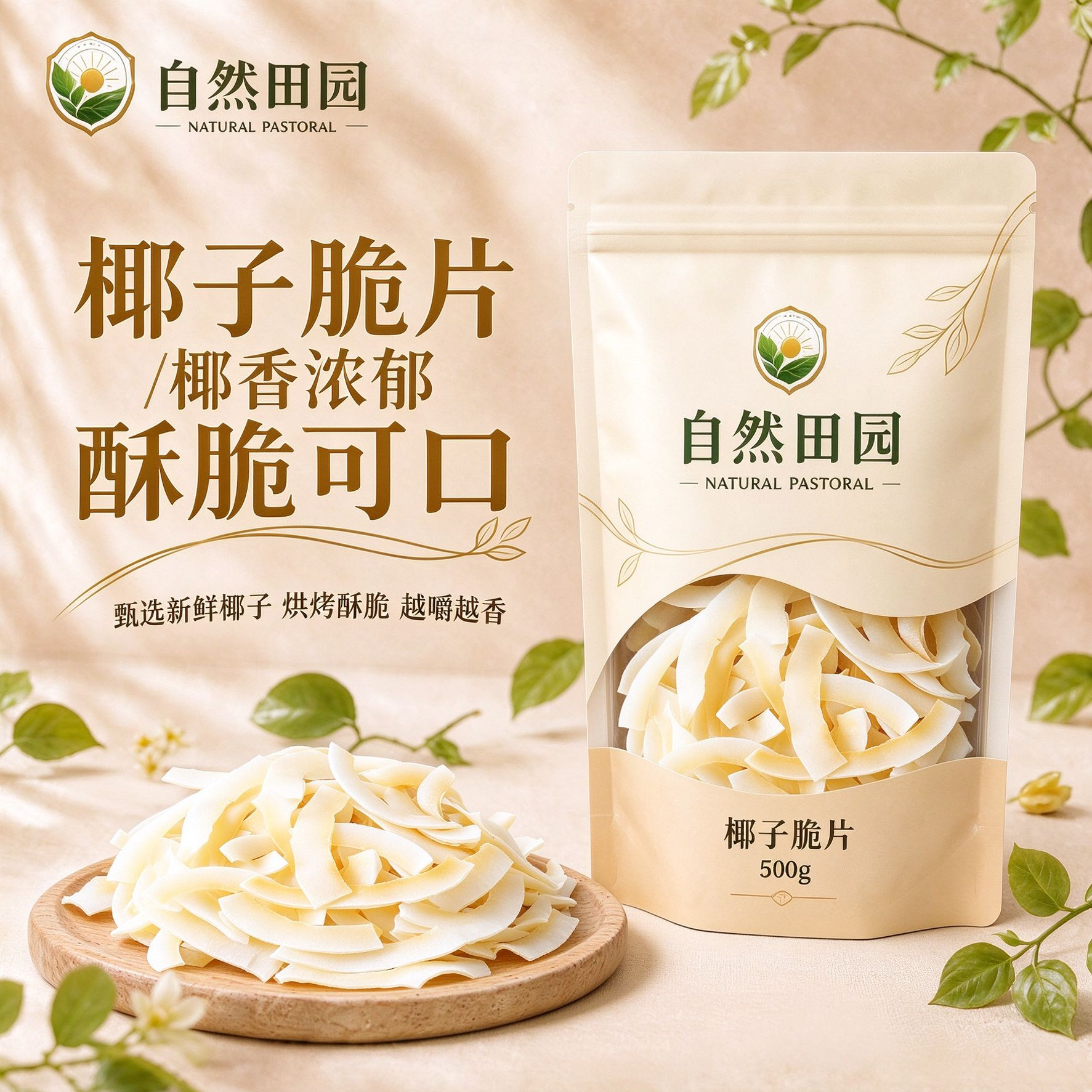 正宗海南特产椰子脆片椰子脆烘焙商用零食椰片碎脆椰肉干新货薄脆