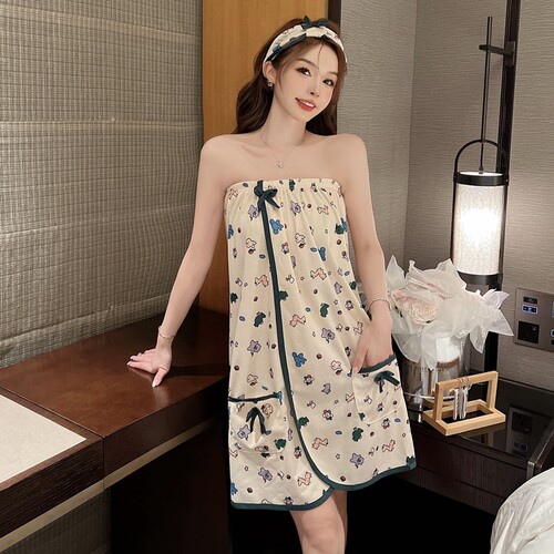 睡衣纯棉浴巾女柔软吸水性感浴裙