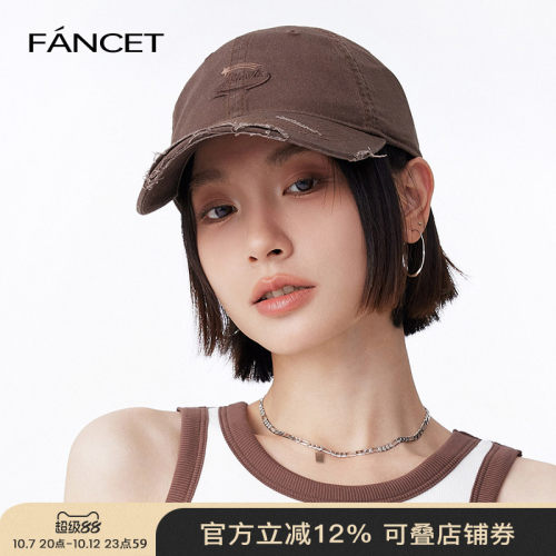 FANCET/凡饰棒球帽破洞软顶