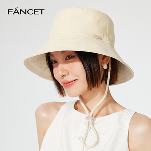 Fancet帽子女春夏新款大头围防晒遮阳水桶帽百搭显脸小防紫外线帽