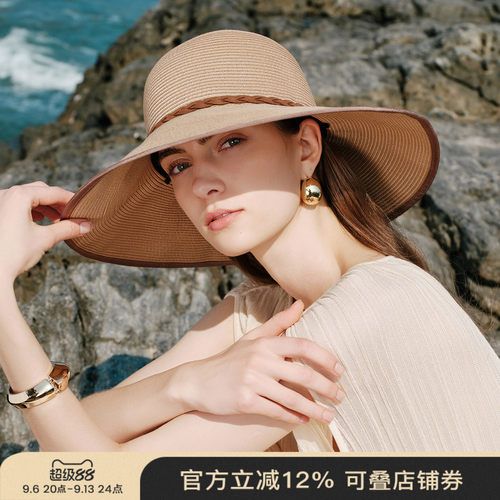 草帽女夏海边遮阳防晒帽太阳帽子
