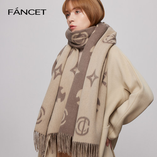 FANCET100%羊毛老钱风围巾