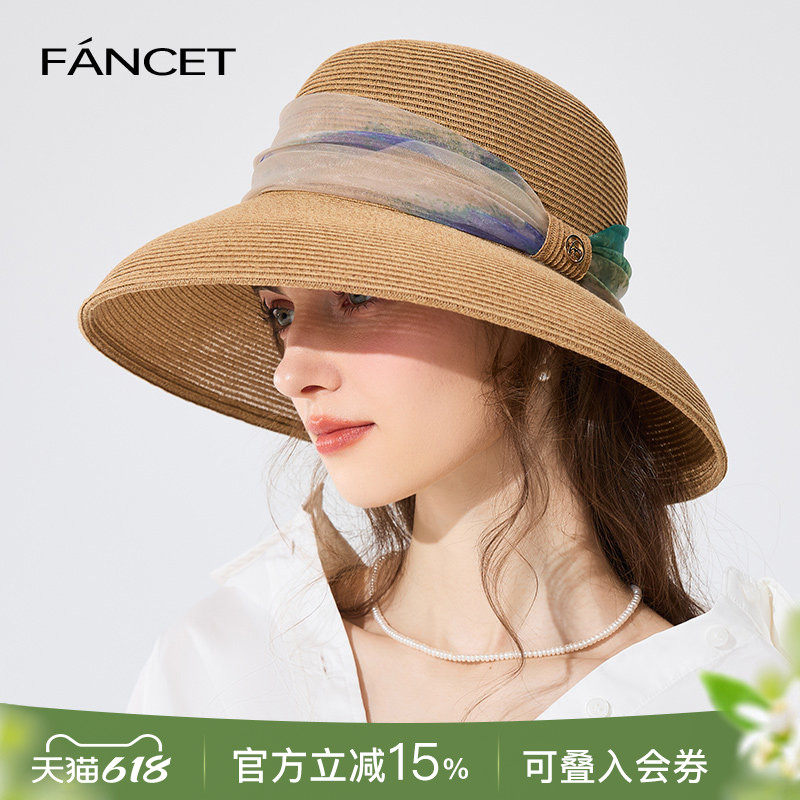 FANCET凡饰草帽女夏防晒帽遮阳帽