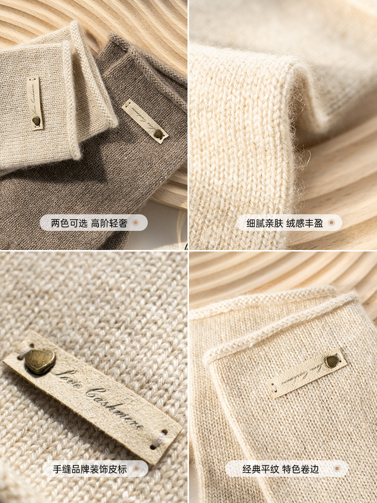 FANCET CASHMERE GLOVES WOMENS WINTER COLD THICKENED AND WARM CYCLING FINGER WOOL KNIT GLOVES GIFT BOX