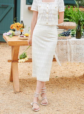 固执夏款女年新款欧式蕾丝中长半身裙80132BQ07845