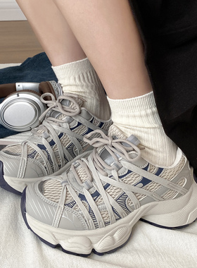 娇彤 厚底老爹鞋女透气2026新款夏秋季休闲运动百搭增高ins潮鞋