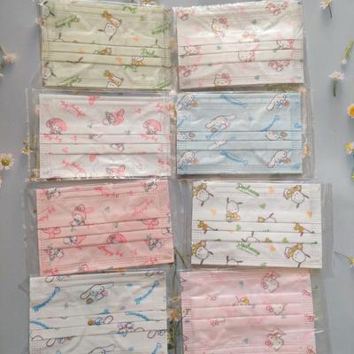 4-12岁儿童口罩美乐蒂KT猫卡通三层防护透气亲肤独立包装凯蒂女童