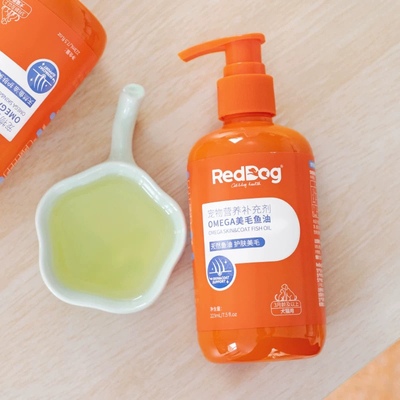 RedDog红狗omega3深海鳀鱼油猫用狗通用鱼油美毛护肤卵磷脂223ml