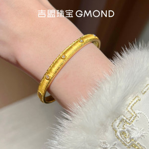 5D点钻黄金手镯足金皇家莫斯镯子